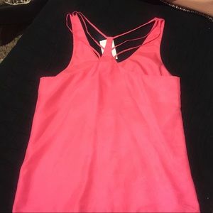 Nordstrom Strappy Silk Tank Top Blouse Pink Small